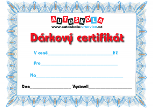 dárková certifikát